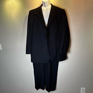 Brooks Brothers Suit Mens‎ 46L Navy Blue 3 Button USA Pants 36 X 29.5 Career
